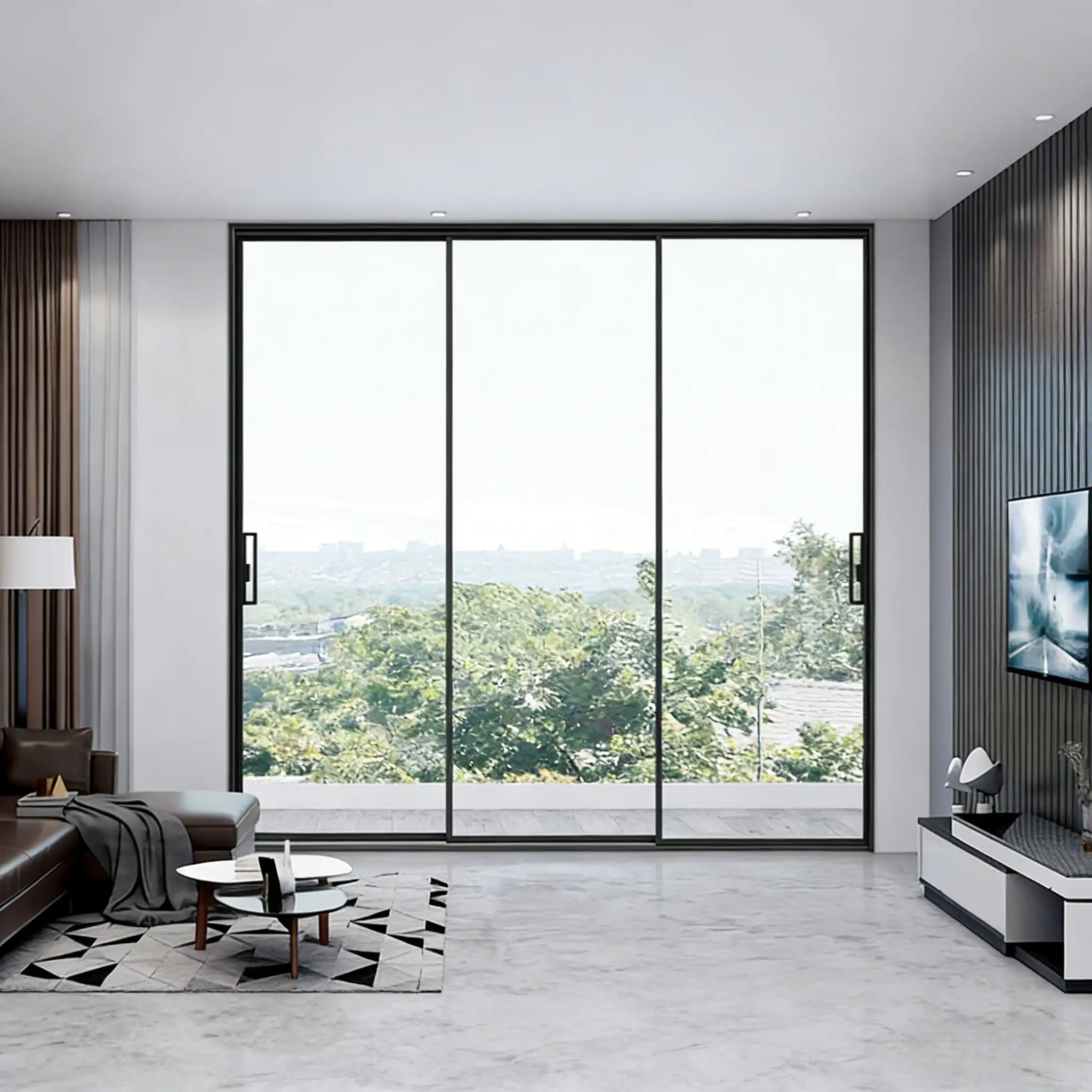 DE4040 Ultra-Slim Sliding Door | Sleek Frames That Frame Dubai’s Skyline While Keeping Desert Heat Outside | OPK Linkage with Buffer Pulley