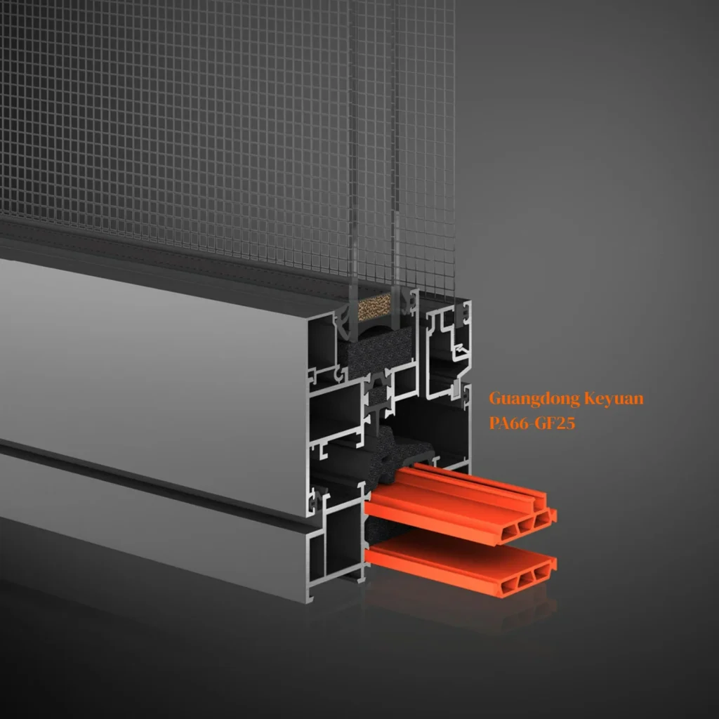 Guangdong Keyuan PA66-GF25 ultra-wide thermal break strip with multi-cavity structure for energy-saving windows